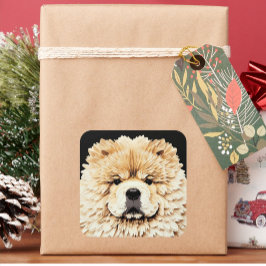 PAPIER MIRAGE Cream Chow Quadratischer Aufkleber