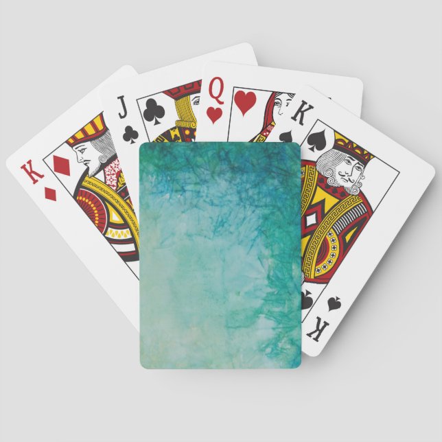 Papier mit Abstrakt blauer, grüner und schwarzer F Spielkarten (Rückseite)
