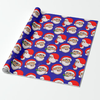 Papier mit blauem Hintergrund Santa Geschenkpapier