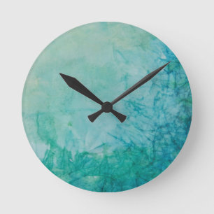 Papier mit der blauen, grünen und schwarzen Farbe Runde Wanduhr