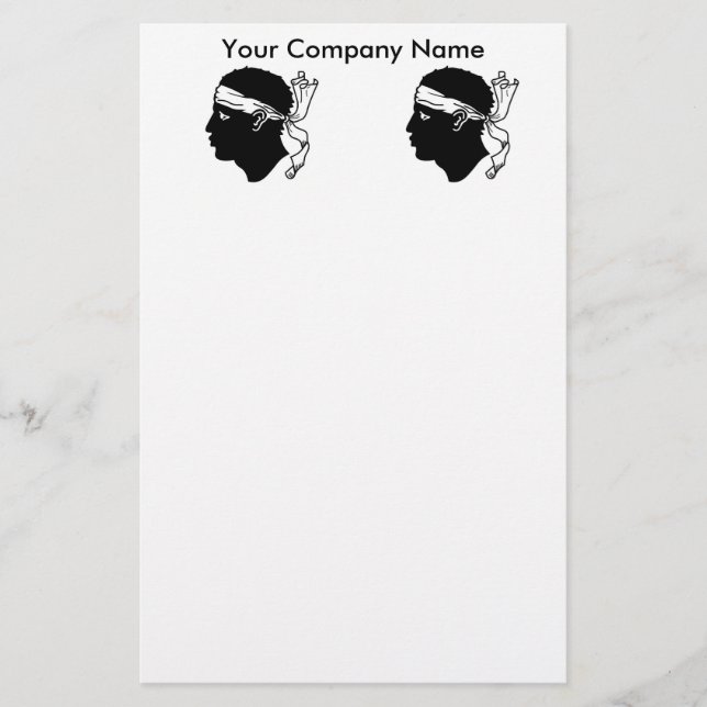 Papier mit der Flagge Korsikas, Frankreich (Vorderseite)