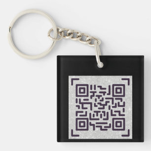 Papier mit dieser QR CODE-Visitenkarte als Schwarz Schlüsselanhänger