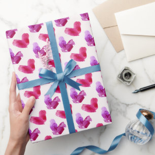 Papier mit herzförmigen Fingerabdrücken Geschenkpapier