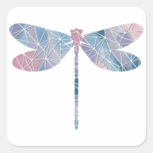 Papier-Mosaik-Thin-Dragonfly-Sticker Quadratischer Aufkleber