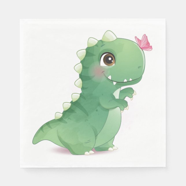 PAPIER NAPKIN: BABY DINOSAUR SERVIETTE (Vorderseite)