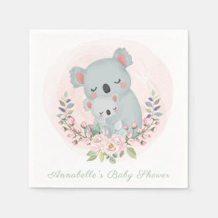 PAPIER NAPKIN : BABY KOALAS : BABY SHOWER SERVIETTE