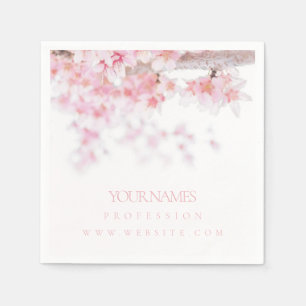 PAPIER NAPKIN BUSINESS CARD : CHERRY BLOSSOM SERVIETTE