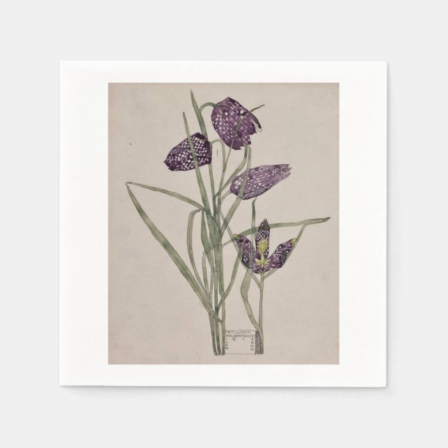 PAPIER NAPKIN: CHARLES RENNIE MACKINTOSH : 1915 SERVIETTE (Vorderseite)