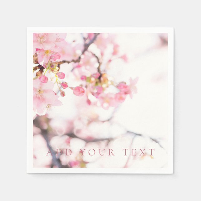 PAPIER NAPKIN : CHERRY BLOSSOM BRANCHE SERVIETTE (Vorderseite)