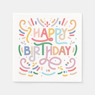 PAPIER NAPKIN: HAPPY BIRTHDAY SERVIETTE