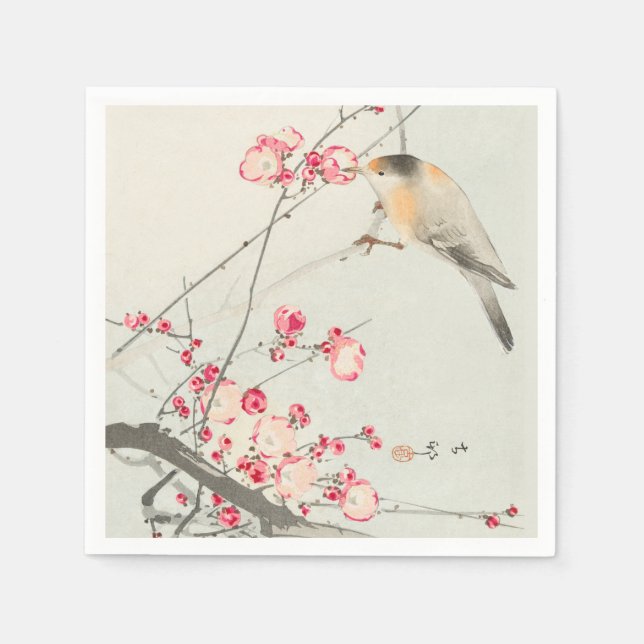 PAPIER NAPKIN : JAPANISCHE WOODBLOCK : OHARA KOSON SERVIETTE (Vorderseite)