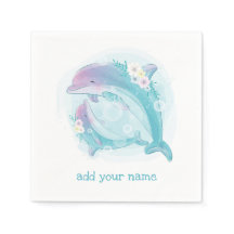 PAPIER NAPKIN : KINDERGEBURTSTAGE : DOLPHINEN