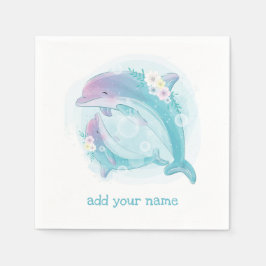 PAPIER NAPKIN : KINDERGEBURTSTAGE : DOLPHINEN SERVIETTE