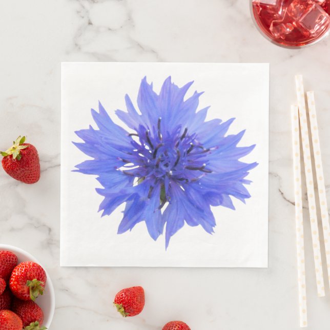 Papier Napkin mit blauer Kornblume Serviette (Beispiel)