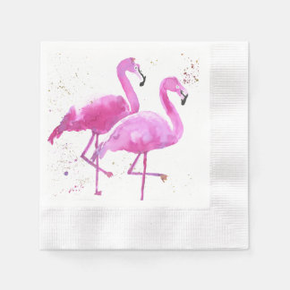 Papier Napkin mit zwei rosa Flamingos Serviette