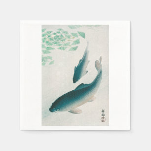 PAPIER NAPKIN : OHARA KOSON : CARP/KOI 1926 NAPKIN SERVIETTE