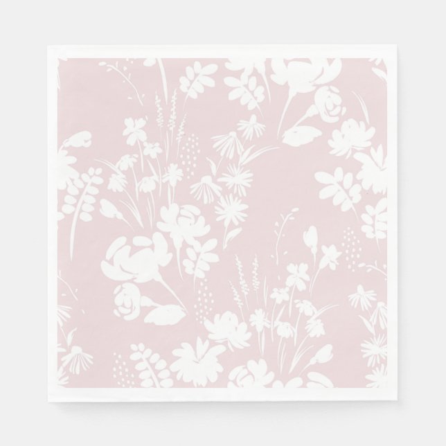 PAPIER NAPKIN ; PALENPINK FLORAL GRAPHIC DESIGN SERVIETTE (Vorderseite)