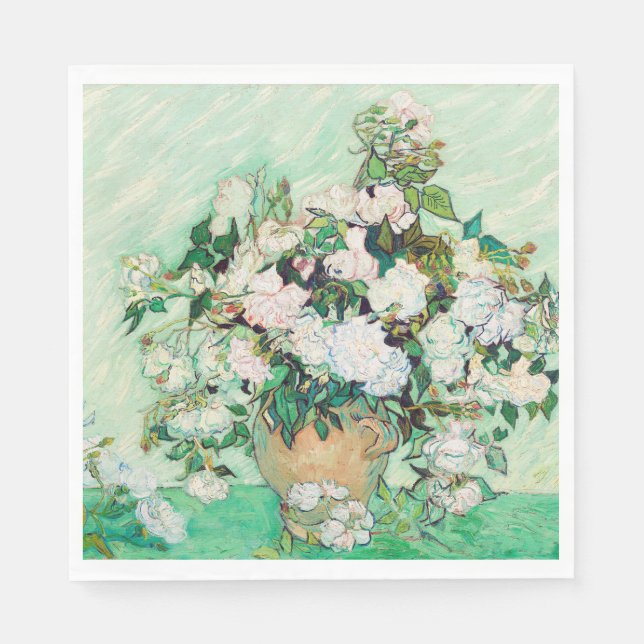 PAPIER NAPKIN : VAN GOGH : ROSE SERVIETTE (Vorderseite)