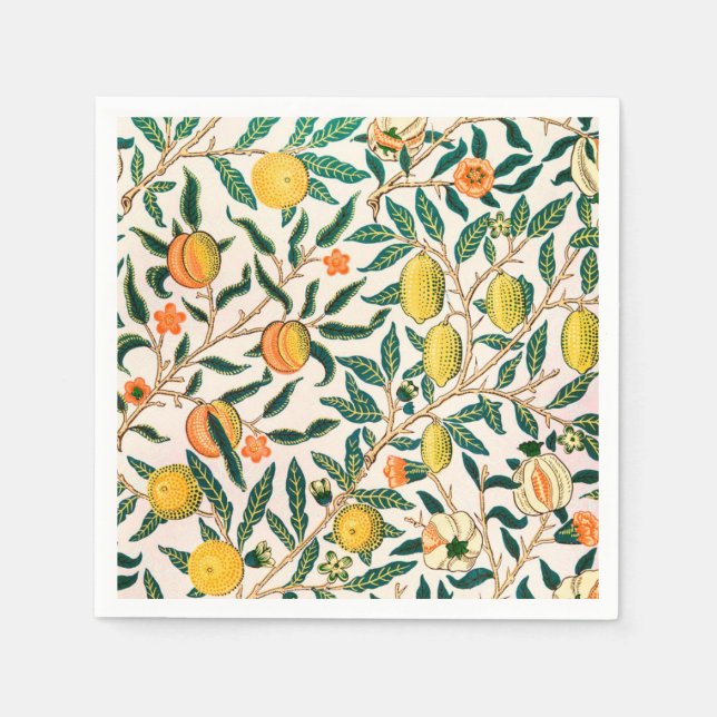 PAPIER NAPKIN : WILLIAM MORRIS : POMEGRANATE SERVIETTE (Vorderseite)