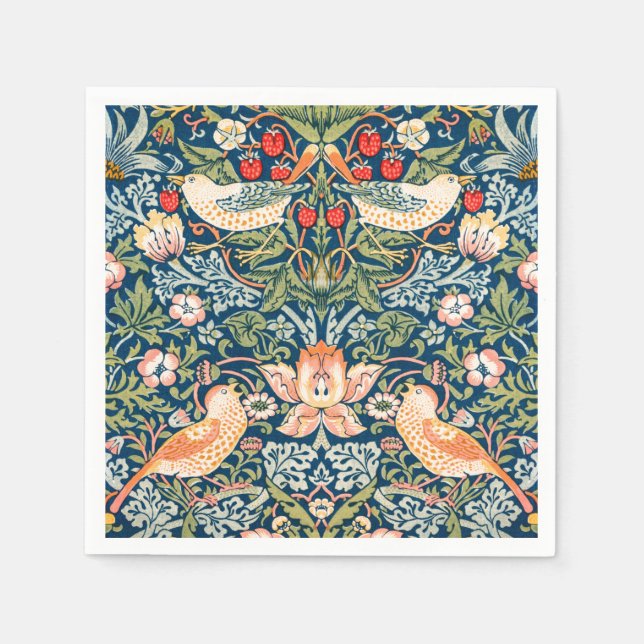 PAPIER NAPKIN : WILLIAM MORRIS STRAWBERRY THIEVY SERVIETTE (Vorderseite)