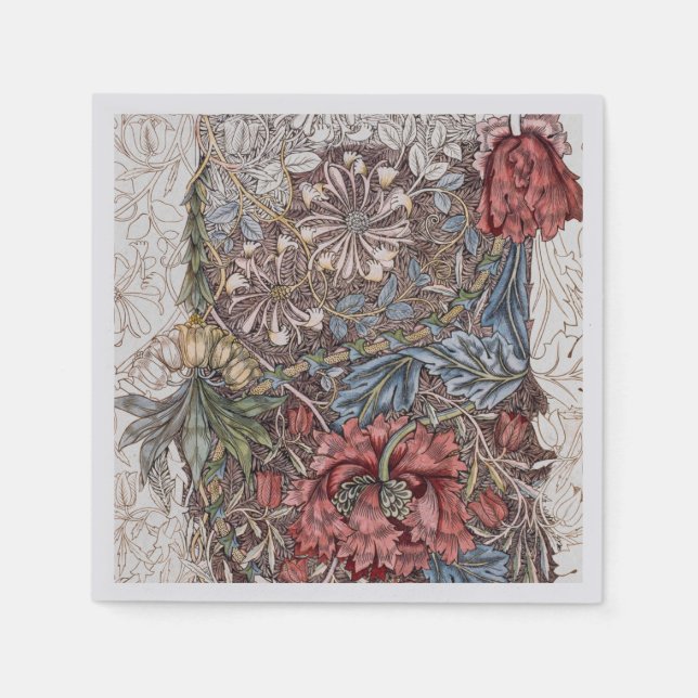 PAPIER NAPKIN : WILLIAM MORRIS : WILLIP TULIP SERVIETTE (Vorderseite)