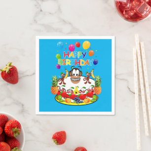 Papier Napkins, Affen glücklich Geburtstag Fruchtk Serviette