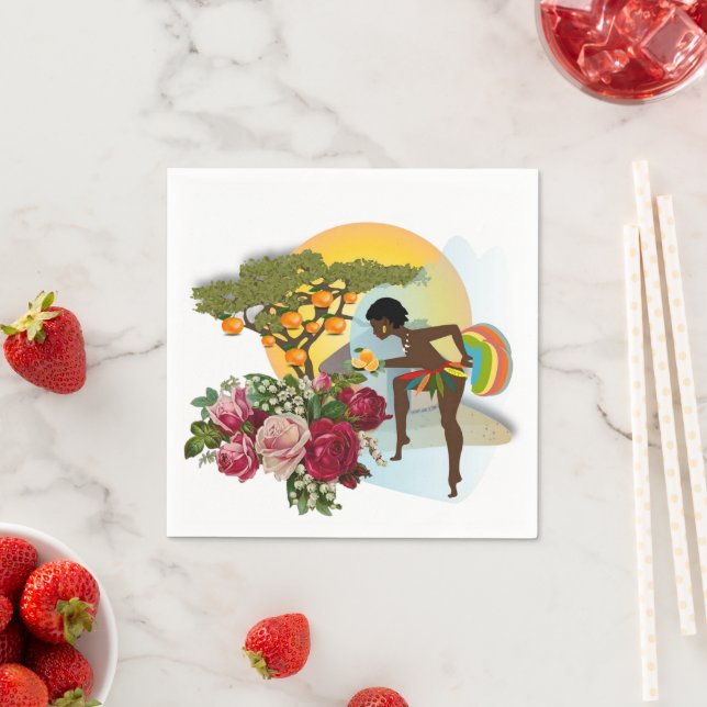 Papier Napkins, afrikanische Orangen-Weibchen Serviette (Beispiel)