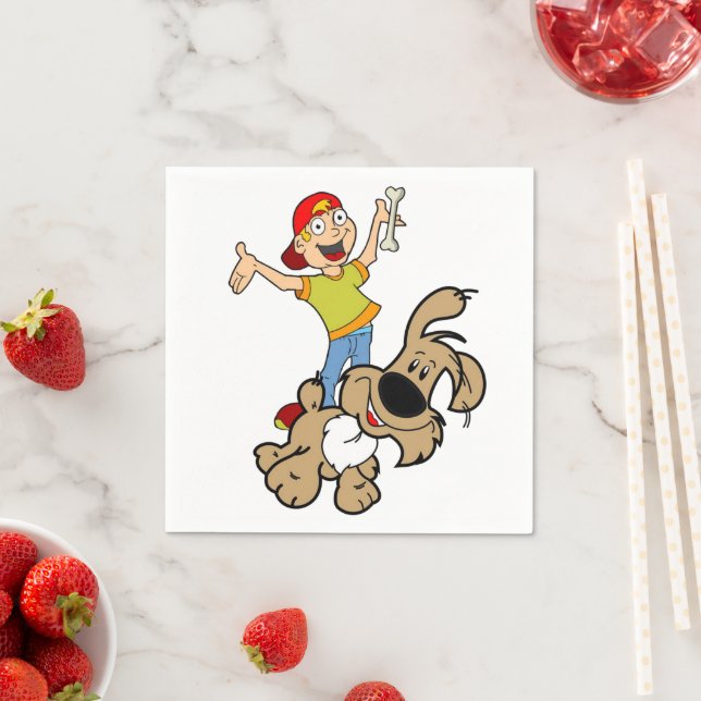 Papier Napkins, Boy Dog Bone Serviette (Beispiel)