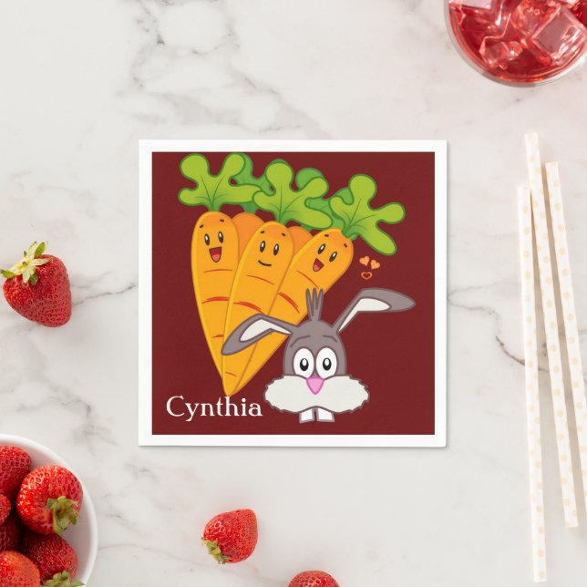 Papier Napkins, Carrots Rabbit Serviette (Beispiel)