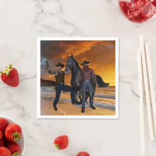 Papier Napkins, Cowboys, Pferd Land Serviette