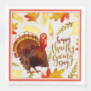 Papier Napkins-Dinner-Happy Thanksgiving Türkei Serviette