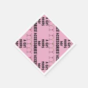 PAPIER NAPKINS - EIN MÄDCHEN BRAUCHT IHRE ZUBEHÖR SERVIETTE