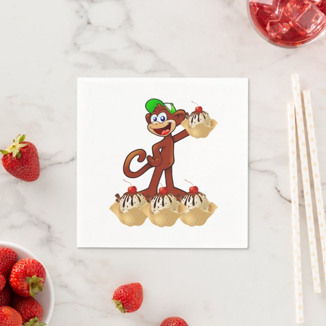 Papier Napkins, Eiscreme Affe Napkins Serviette (Beispiel)