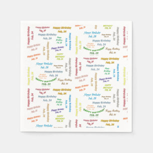 Papier Napkins Februar, 24 Geburtstag Serviette