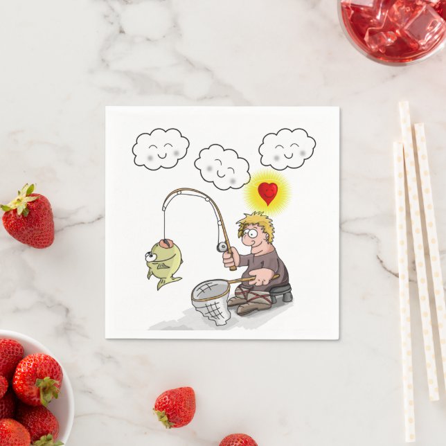 Papier Napkins, Fischer Fisch Wolken Serviette (Beispiel)