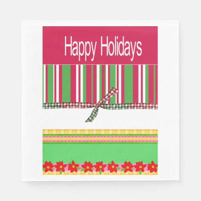 Papier Napkins, frohe Weihnachten glückliche Feier Serviette (Vorderseite)