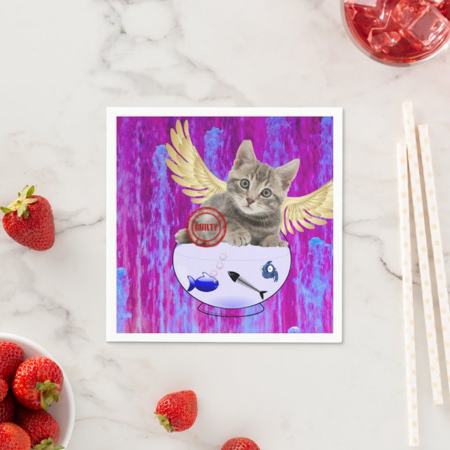 Papier Napkins, Kätzchenfisch-schuldige Flügel Serviette (Beispiel)