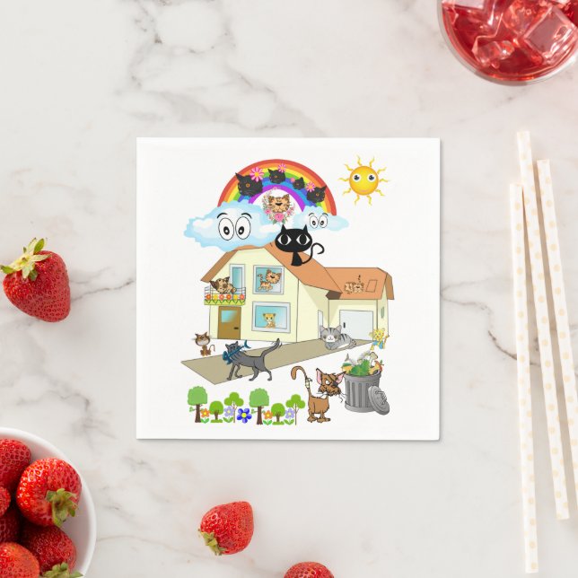 Papier Napkins, Katzen Meow Napkins Serviette (Beispiel)