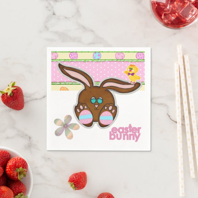 Papier Napkins, Osterhasen-Eier Serviette (Beispiel)