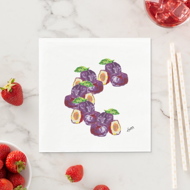 Papier Napkins : Pflaumen Serviette (Beispiel)