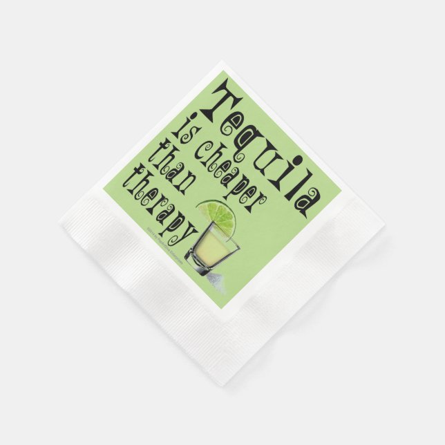 PAPIER NAPKINS - TEQUILA, KÄPFER ALS THERAPIE SERVIETTE (Ecke)