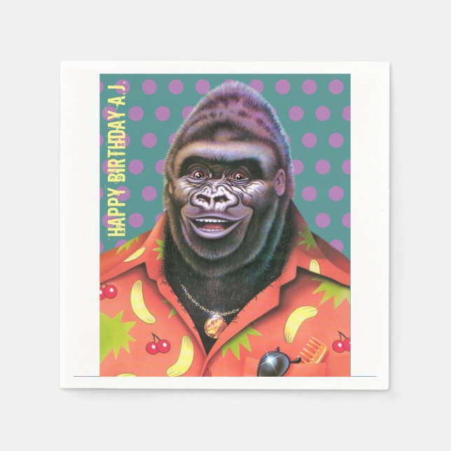 Papier Napkins vergebliches Gorilla-Design Serviette (Vorderseite)