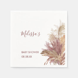 Papier Napkins Wasserfarbe Pampas Grass Mauve Pink Serviette