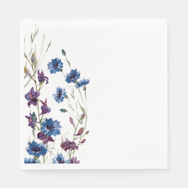 Papier Napkins-Wildblumen Wasserfarbe Serviette (Vorderseite)