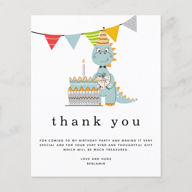 PAPIER | Niedlicher Dinosaurier Cake Kindergeburts (Vorne)