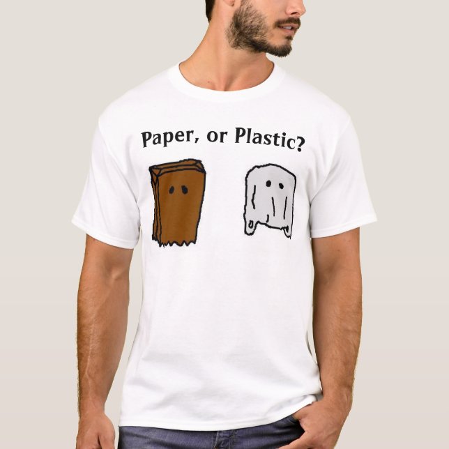 Papier oder Plastik T-Shirt (Vorderseite)
