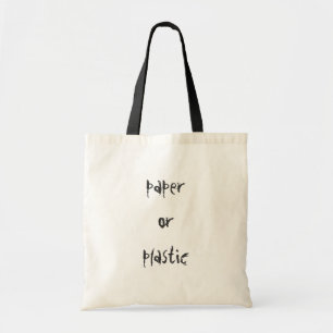 Papier oder Plastik Tragetasche