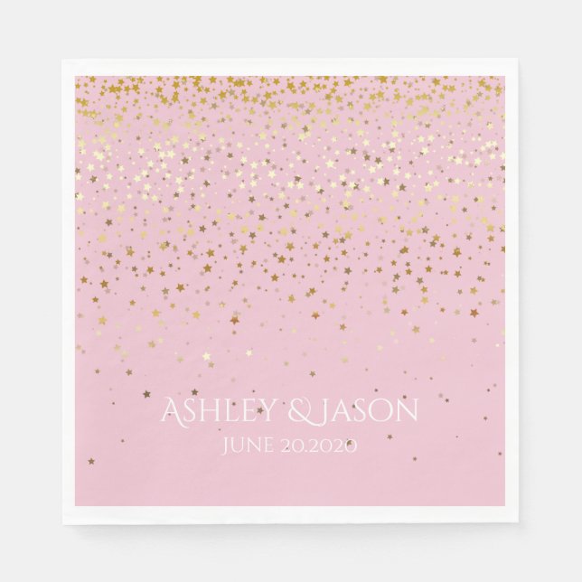 PAPIER-PARTY VERWERTBAR NAPKINS PETITE GOLDEN STAR SERVIETTE (Vorderseite)