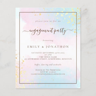 PAPIER   Pink Aquamarin Watercolor Engagement Part