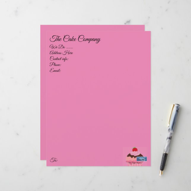 Papier Pink (Cupcake) RFPMDesign ©️ 2024 (Vorderseite/Rückseite Beispiel)